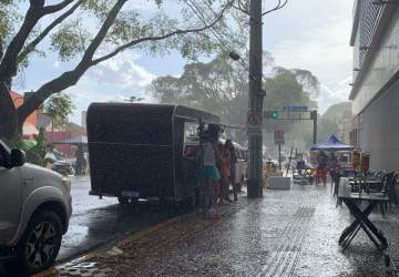 Chuva rápida "lava" avenida para dar início ao segundo dia de bloquinho