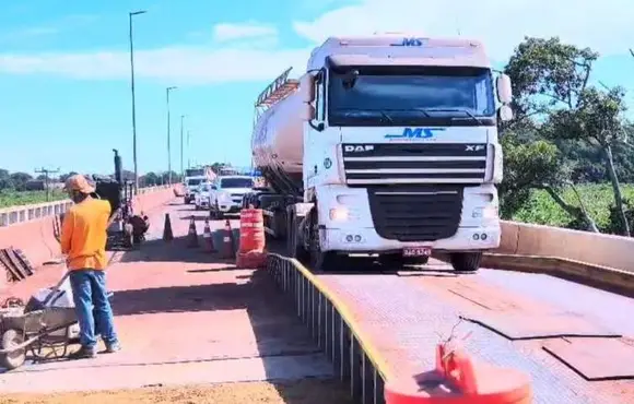 Passando por obras, ponte na BR-262 tem acesso liberado para veículos