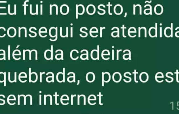 Há 1 mês, cadeira estragada de posto impede grávida de realizar exame